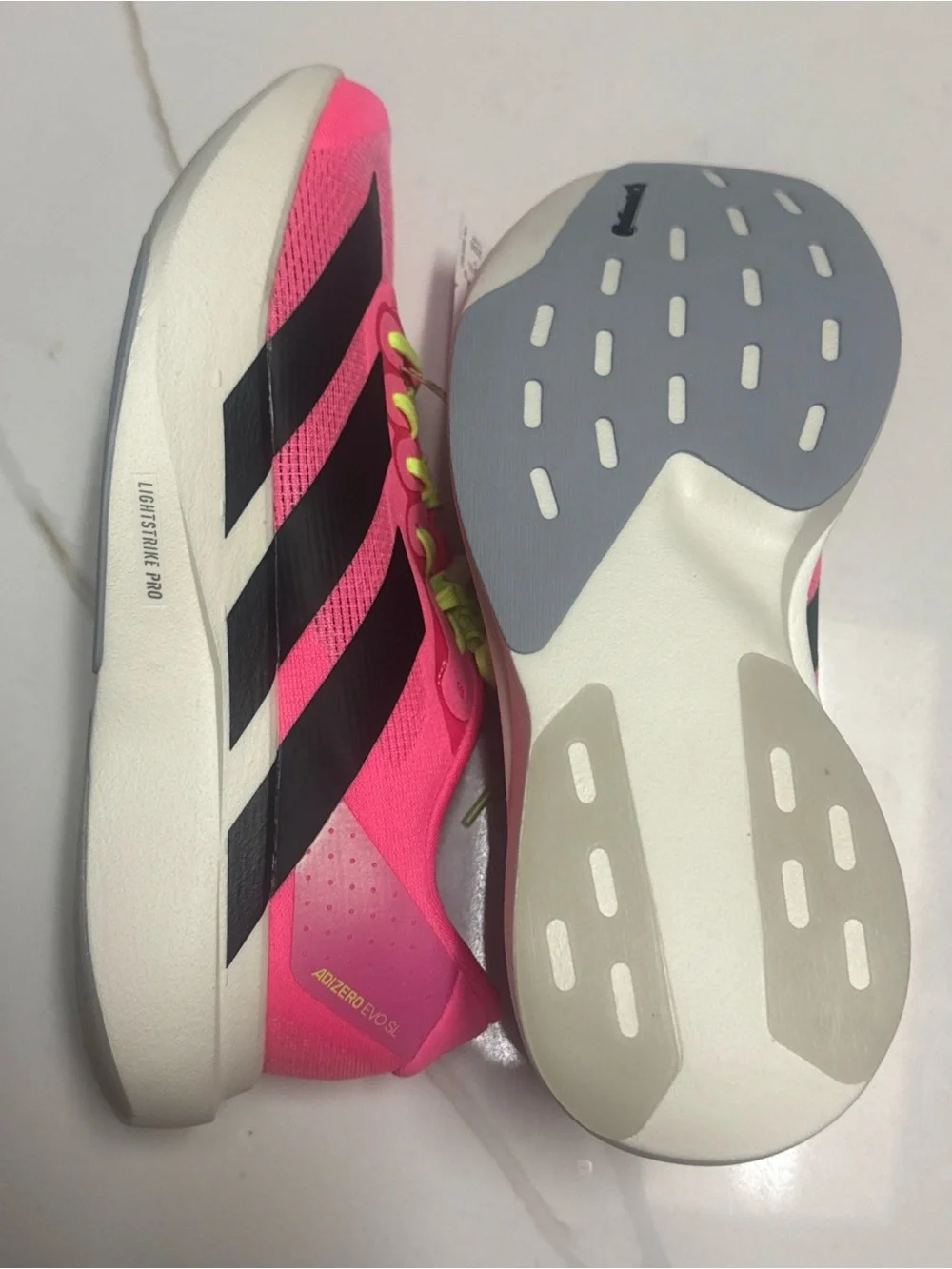 adidas Adizero EVO SL Pink Womens Size 11 Running Shoes Athletic JS4455 NEW
